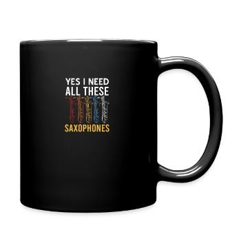 Saxophone Saxophonist Vintage Sprüche - Tasse einfarbig - Schwarz - Rechts