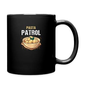 Pasta Nudeln Spaghetti Sprüche - Tasse einfarbig - Schwarz - Rechts