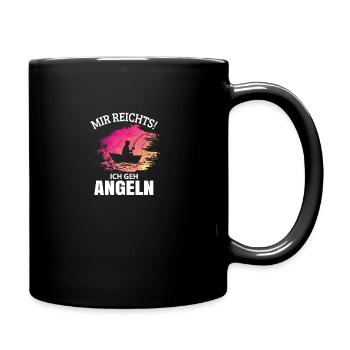 Angler Sprüche Mir Reichts Ich Geh Angeln Geschenk - Tasse einfarbig - Schwarz - Rechts