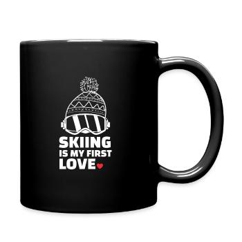 Ich Liebe Skifahren Stilvolles - Tasse einfarbig - Schwarz - Rechts