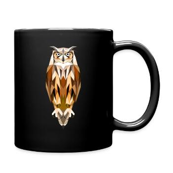 Hibou polygone - Mug uni - noir - Droite