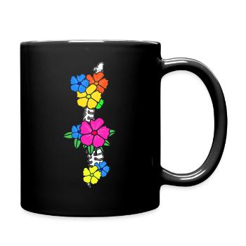 Physiothérapeute fleurs os - Mug uni - noir - Droite