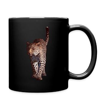 Léopard d'afrique léopard prédateur animal motif animal - Mug uni - noir - Droite