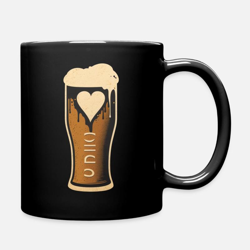 Weizenbier mit Herz - Bierliebe - Tasse einfarbig - Schwarz