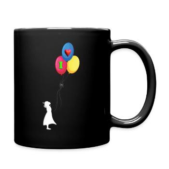 Kind Luftballon I Love - Tasse einfarbig - Schwarz - Rechts