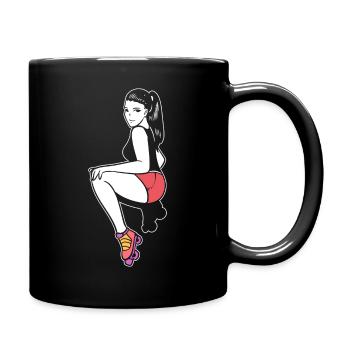 Roller Girl Rollerblader - Tasse einfarbig - Schwarz - Rechts