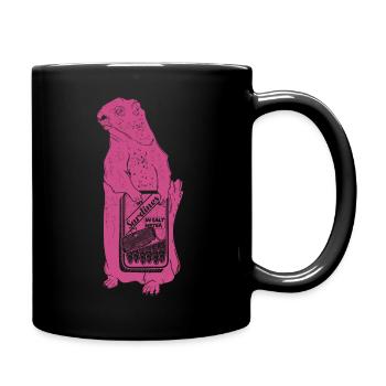 Woodchuck with a tin of sardines. - Full Colour Mug - black - Right