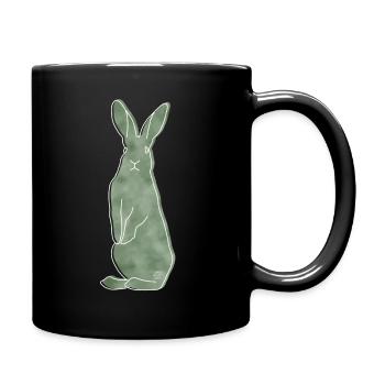 "Hase", Boho Line Art Design, Serie „Woods“ - Tasse einfarbig - Schwarz - Rechts