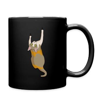 Climbing cat - Full Colour Mug - black - Right