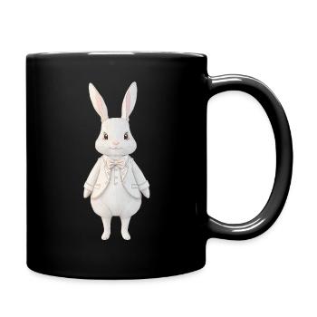Lapin mignon blanc 2 - Mug uni - noir - Droite