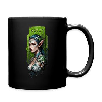 Enchanted Forest elf Guardian - Full Colour Mug - black - Right