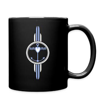 Anker Liebe Meer Küste Verbundenheit - Tasse einfarbig - Schwarz - Rechts