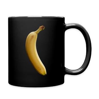 Tropische Banane Linienkunst - Tasse einfarbig - Schwarz - Rechts