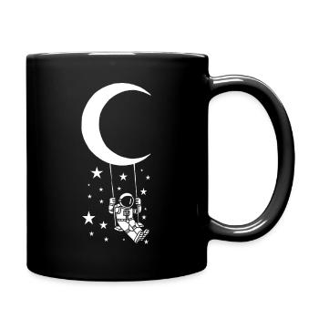 Astronaut auf der Mondschwingung - Tasse einfarbig - Schwarz - Rechts