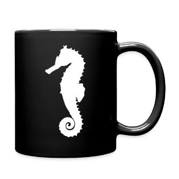Seepferdchen weiss - Tasse einfarbig - Schwarz - Rechts