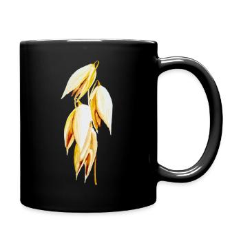 Goldgelb Blattprint Hafer - Tasse einfarbig - Schwarz - Rechts