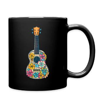 Ukulele Comic Style - Full Colour Mug - black - Right
