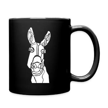 Donkey Schwarz-Weiß Online-Grafik - Tasse einfarbig - Schwarz - Rechts