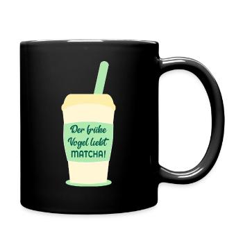Vogel Matcha lieben - Tasse einfarbig - Schwarz - Rechts