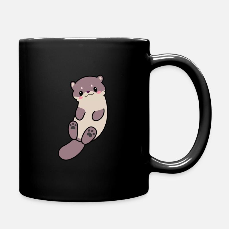 Mikey der Otter - Tasse einfarbig - Schwarz