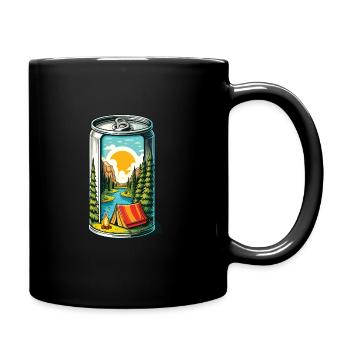 Camping Lagerfeuer Dose - Tasse einfarbig - Schwarz - Rechts