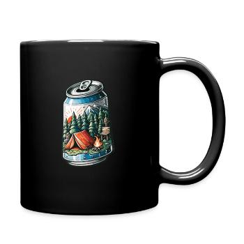 Camping Lagerfeuer Dose - Tasse einfarbig - Schwarz - Rechts