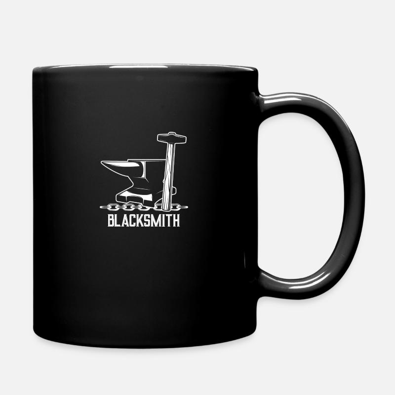 Blacksmith Hammer Anvil - Full Colour Mug - black