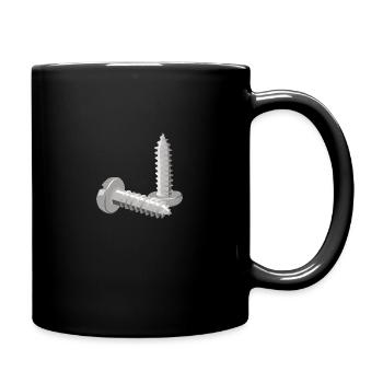 Schrauben - Tasse einfarbig - Schwarz - Rechts