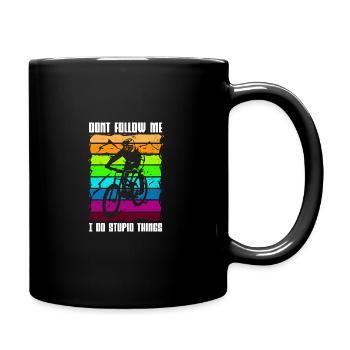 Dont follow me i do stupid things Mountainbike and - Mug uni - noir - Droite