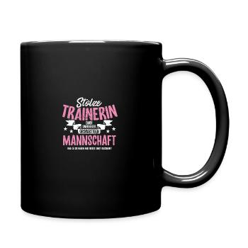 Beste Trainerin - Fussball Volleyball Hockey Süßes - Tasse einfarbig - Schwarz - Rechts