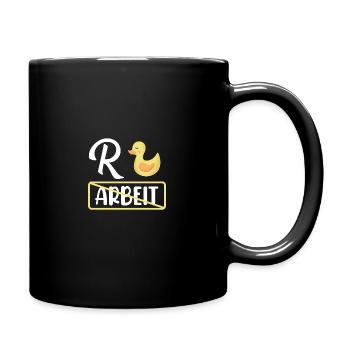 Rente Ente Ruhestand lustiges Kollegen Abschiedsge - Tasse einfarbig - Schwarz - Rechts