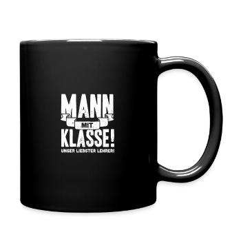 Bester Lehrer | Mann mit Klasse süßes Geschenk - Tasse einfarbig - Schwarz - Rechts