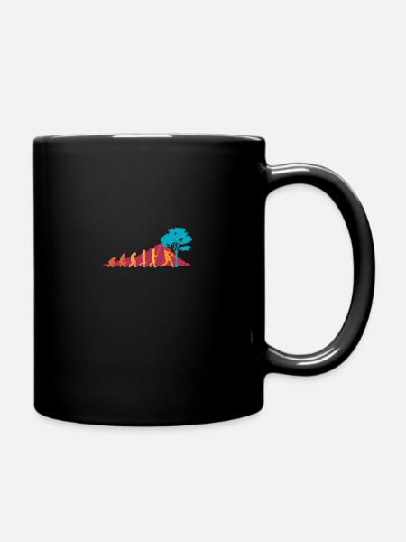 Evolution Holzfäller Baumfäller Kettensäge Förster - Tasse einfarbig - Schwarz