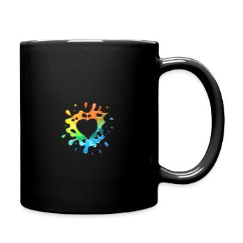 Herz-Spritzer - Tasse einfarbig - Schwarz - Rechts