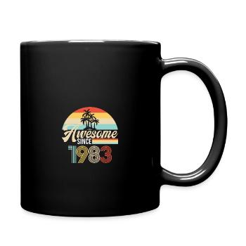 Vintage Awesome Since1983 Birthday Retro seashel - Full Colour Mug - black - Right