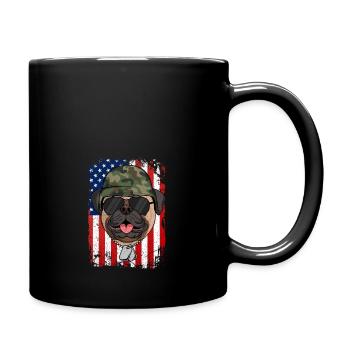 Mops - Tasse einfarbig - Schwarz - Rechts