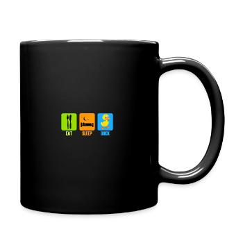 Ente Duck Eat Sleep Geschenk - Tasse einfarbig - Schwarz - Rechts