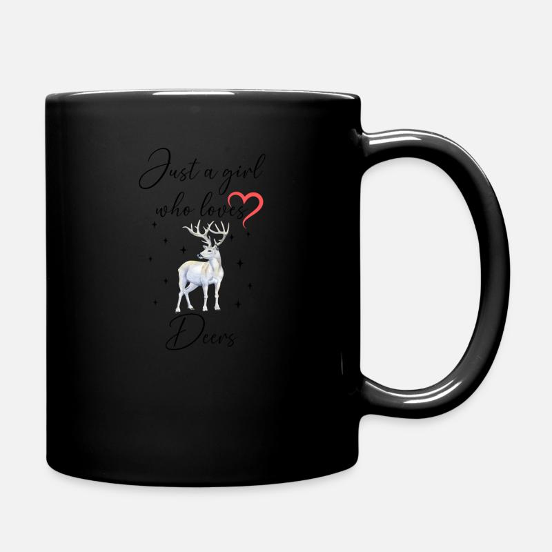 Frau Mädchen Liebe Herz Hirsch - Tasse einfarbig - Schwarz