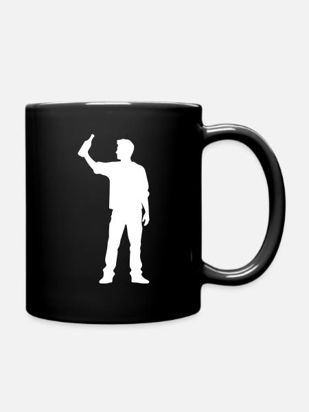 Trinken Silhouette - Tasse einfarbig - Schwarz