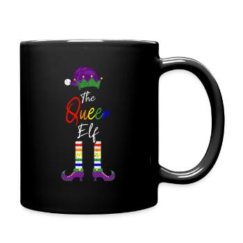 The Queer Elf - Der schwule Weihnachtself - Tasse einfarbig - Schwarz - Rechts