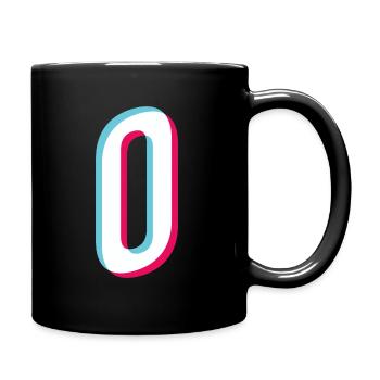 O - letter O - Full Colour Mug - black - Right