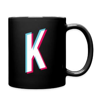 K - Letter K - Full Colour Mug - black - Right