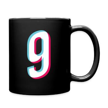 9 Jahre trikot nummer 9 sporttrikot neun Sticker - Tasse einfarbig - Schwarz - Rechts