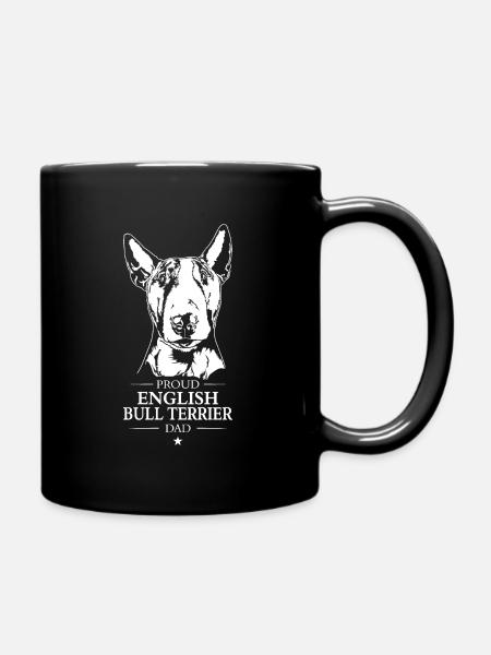 English Bull Terrier Dad Bull Terrier Dog Wilsigns - Full Colour Mug - black