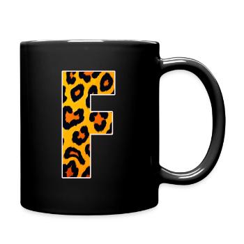 Leopard Effect Fire Orange Pattern - Full Colour Mug - black - Right