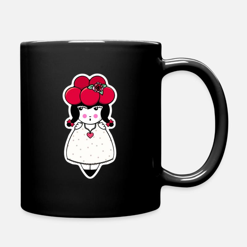 Schwarzwald-Braut mit Bollenhut - Tasse einfarbig - Schwarz
