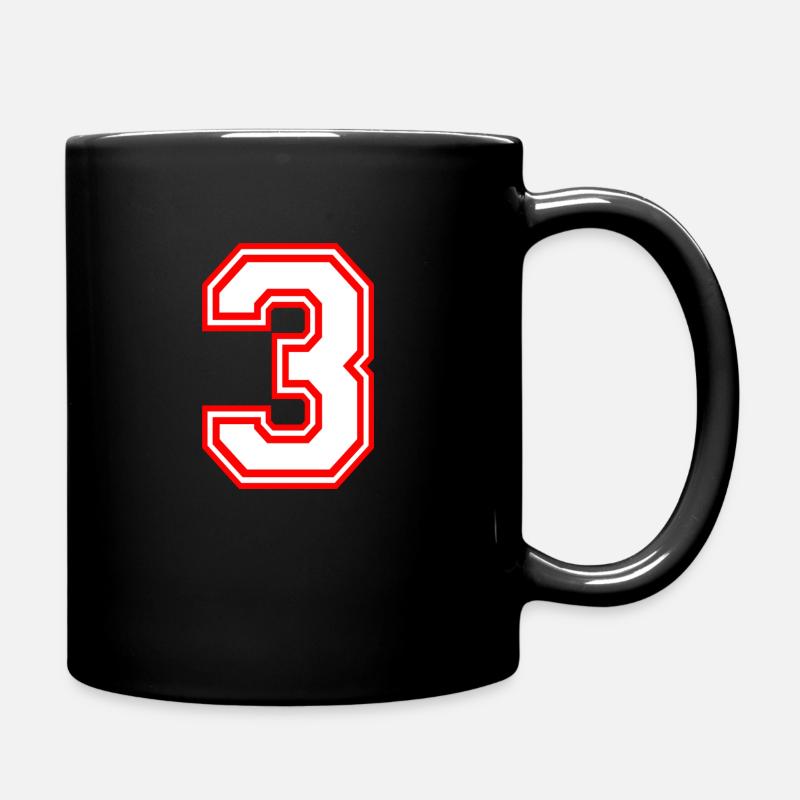 GLÜCKSZAHL DREI 3 LUCKY NUMBER TEAM SPORT RETRO - Mug uni - noir