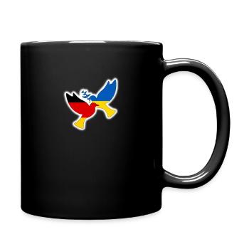 Ukraine Deutschland Solidarität Friedenstaube - Tasse einfarbig - Schwarz - Rechts