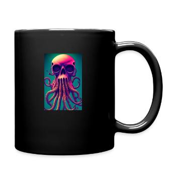 Skull Skull Flowers Tattoo Octopus Octopus Octopus - Full Colour Mug - black - Right