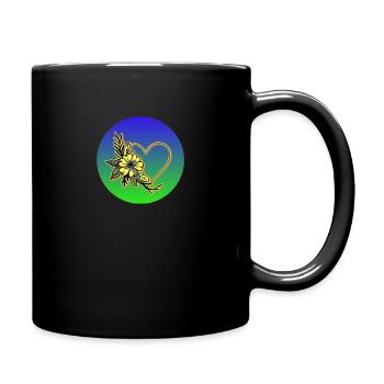 Heart flower - Full Colour Mug - black - Right